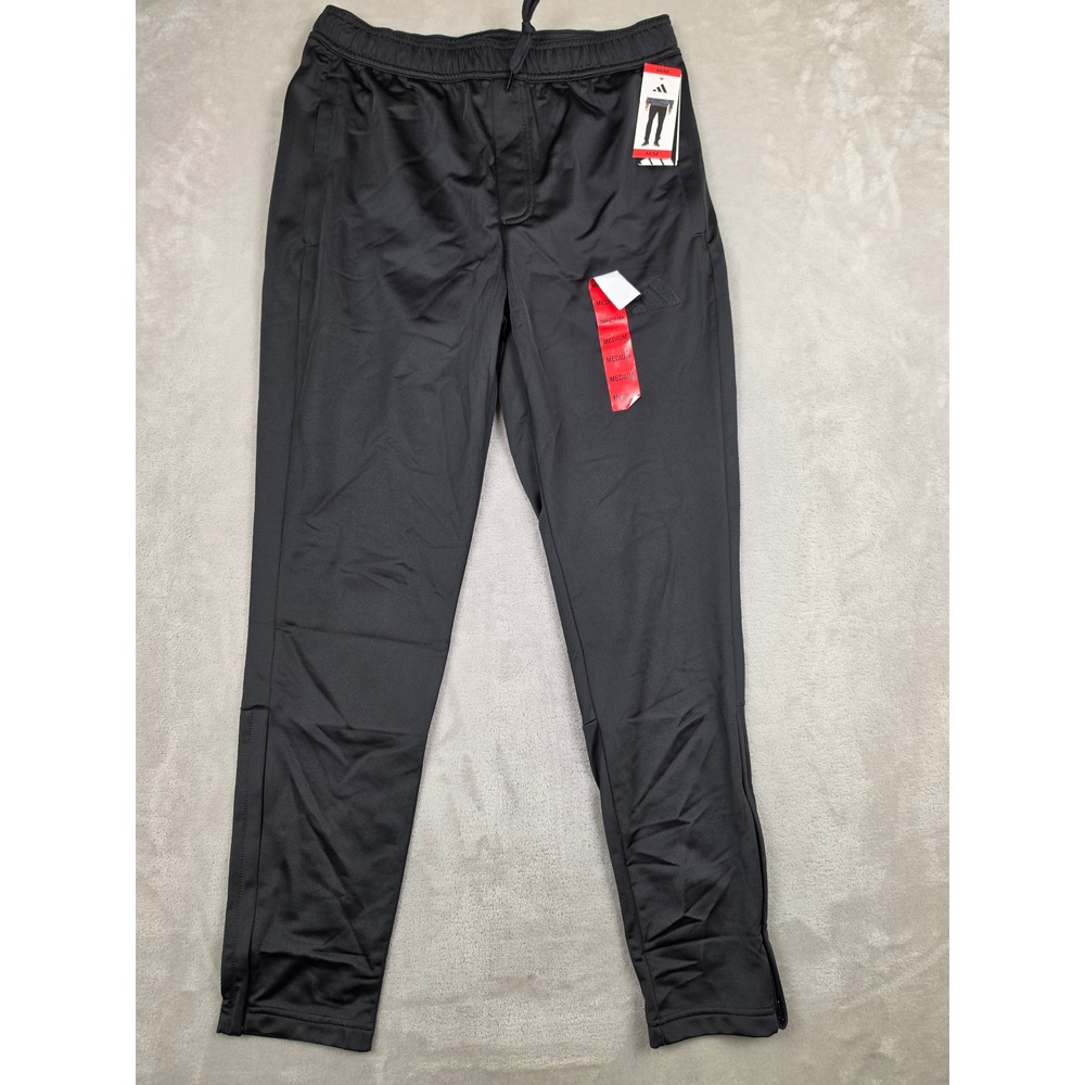 Adidas Tricot Track Pants Mens Medium Black KD3638 Ankle Zip Athleisure